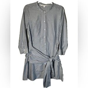 Veronica Beard Blue & White Striped Shirtdress Size 10